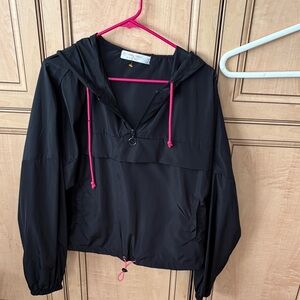 No Boundaries Black Utility Jacket with Pink Accents